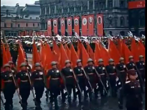 Sowjetunion. Siegesparade 1945 in Moskau (in Farbe)