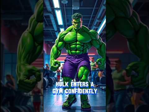 Hulk enters a gym confidently. Everyone sees him and runs away in fear #hulk  #spiderman #superhero