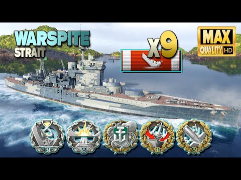 Battleship Warspite: 9 ships destroyed - World of Warships