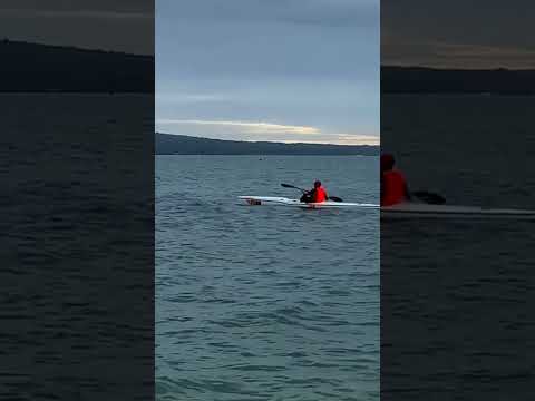 Surfski remount in choppy sea #surfskilife #surfski