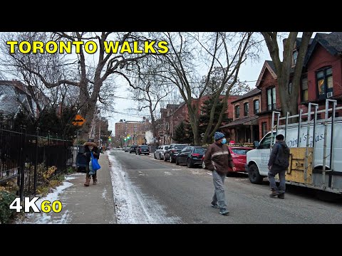 Freezing Cold Toronto Walk Down Ontario Street on December 16, 2020