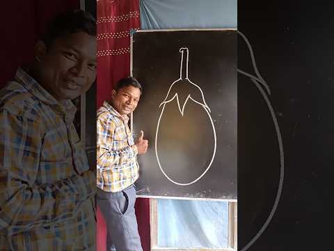 How to draw a Brinjal for kids #brinjal#art#drawing#viral#howto#trending#youtubeshorts