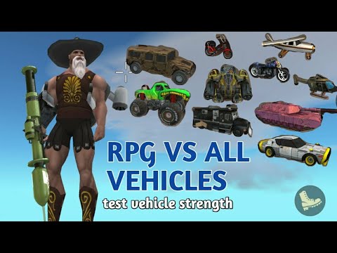 rope hero vice town rocket launcher vs all vehicle test strength