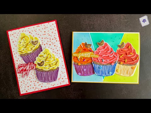 Two Different Cards with Layering Stamps