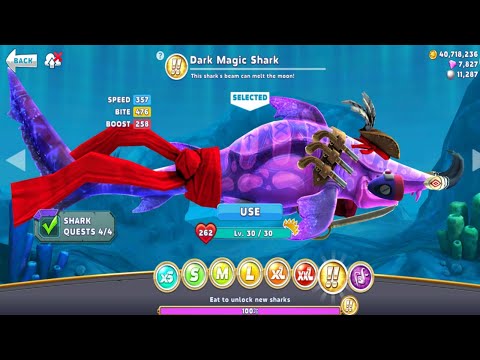 NEW ASSASSIN DARK MAGIC SHARK UNLOCKED AND GAMEPLAY - HUNGRY SHARK WORLD