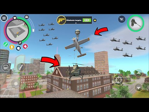 Rope Hero Vice Town (police helicopter deliver naxeex airplane on army base roof) rope ship airplane