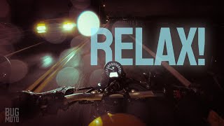 Triumph Scrambler 900 Motorcycle POV on a Dark, Rainy Night