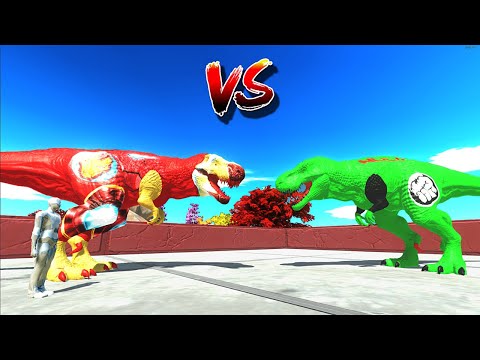 Ironman Trex & FPS Avatar Vs Hulk Trex Death Run ♦ Animal Revolt Battle Simulator ♦