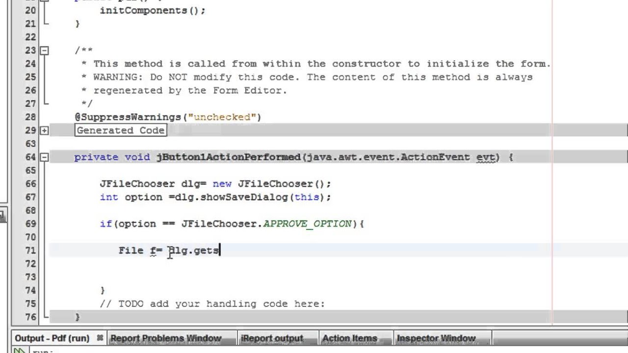 Como generar un documento PDF en Java Uso de JFileChooser- Netebans