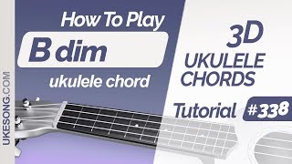 Ukulele chords - Bdim | 3D ukulele chords tutorial # 338