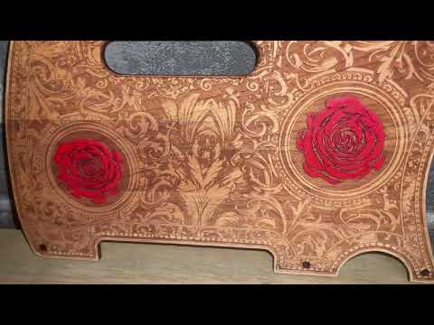Wood Pickguard for Fender Telecaster Laser engraved Real Cherrywood with Unique Artwork image 10