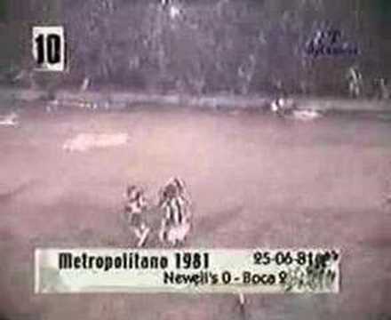 Gol de Benitez a Newell's (Boca 2-Newell's 0 24-06-81)