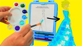 Painting Elsa’s Dress and Making a Frozen Art Gallery