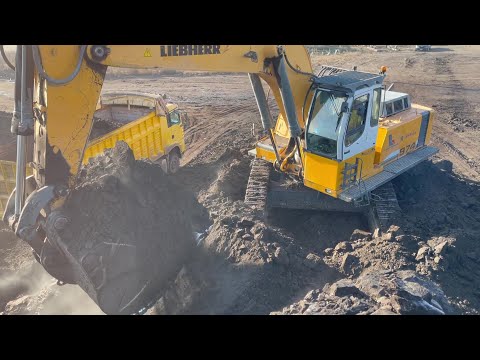 Liebherr 974 Excavator Loading Mercedes & MAN Trucks - Sotiriadis/Labrianidis Mining Works