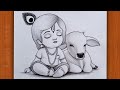 How to draw Krishna with Cow | Krishna drawing | Easy drawing step by step | pencil Sketch
