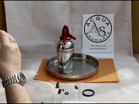 1950s Red bakelite headed Sparklets USA soda syphon Pt 2 - now visibly fully working making soda