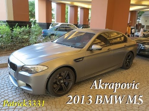 matte grey BMW M5 (2013) with Akrapovic exhaust