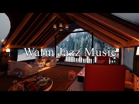 Теплый камин и уютная зимняя джазовая музыка в атмосфере кофейни❄️ Фоновая музыка для учебы и сна #5