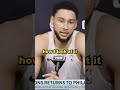 Ben Simmons says he's excited to go play in Philly tonight #shorts