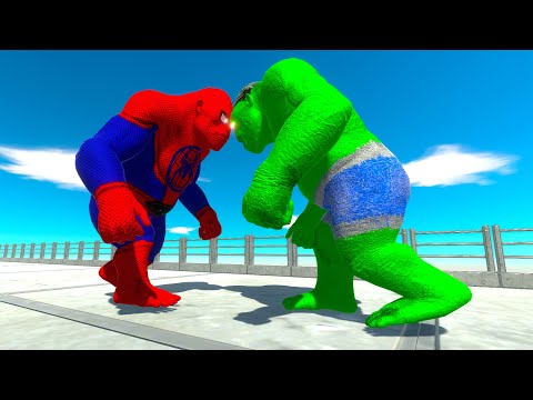 SPIDERMAN GORO vs HULK GORO DEATH RUN - Animal Revolt Battle Simulator ARBS