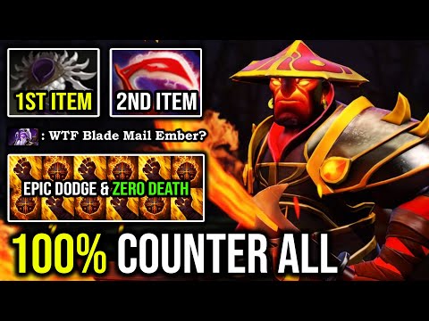 HOW TO COUNTER EVERYONE with First Item Blade Mail Ember Spirit 100% IMBA Dodge EZ 23Min GG DotA 2