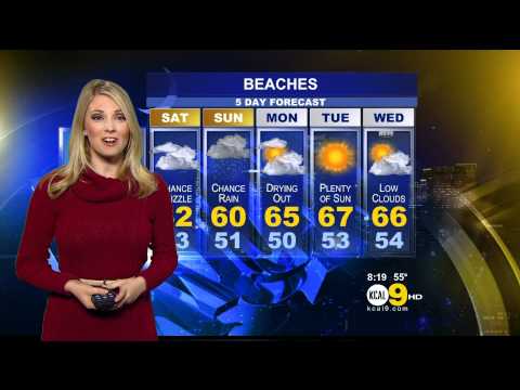 Evelyn Taft 2011/11/18 8PM KCAL9 HD; Red sweater dress
