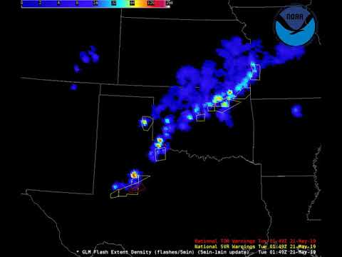 5/20/19 - GLM FED with Severe Warnings