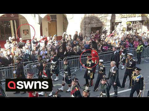 Video shows Princess Diana "watching" King Charles as he walks behind Queen's coffin | SWNS