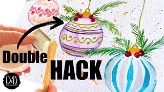 Magical DOUBLE HACK – Two Tricks to Make Your Watercolor Christmas Baubles Extra Perfect - And FUN!