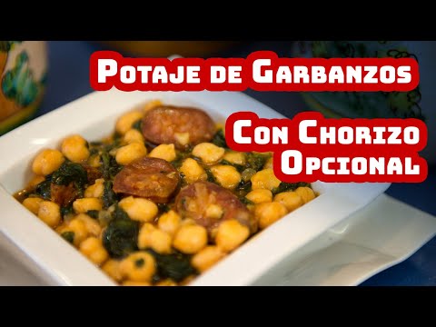 Potaje de Garbanzos con Espinacas Con o Sin Chorizo