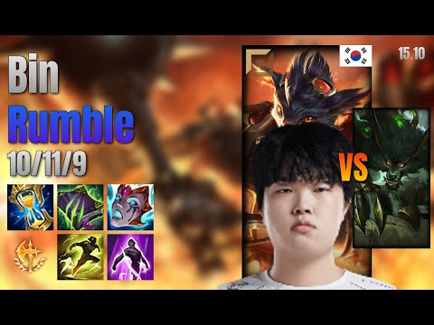 Bin Top Rumble vs Warwick lol KR solo rank Full Game 15.10 | 빈 럼블 vs 워윅