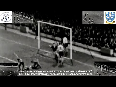JIMMY HARRIS SCORES FOR EVERTON FC V SHEFFIELD WEDNESDAY – GOODISON PARK – 3RD DECEMBER 1960