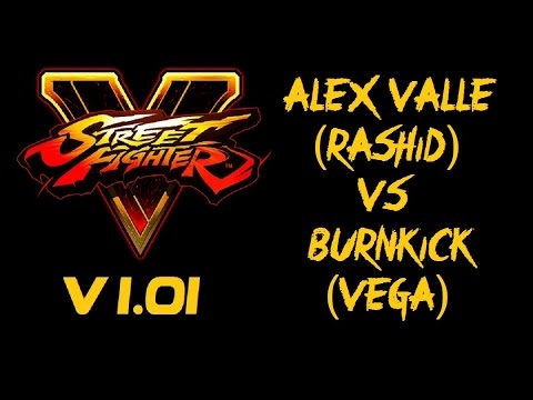 Street Fighter V ALEX VALLE (RASHID) VS Burnkick (VEGA) RANKED MATCH - VER 1.01 - 5 SFV 1080P
