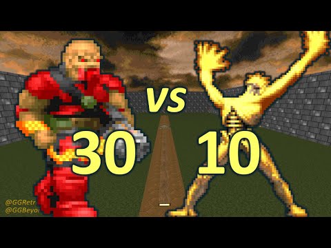 30 Chaingunners vs 10 Arch-viles - Monster Infighting - Doom II Retro Battles