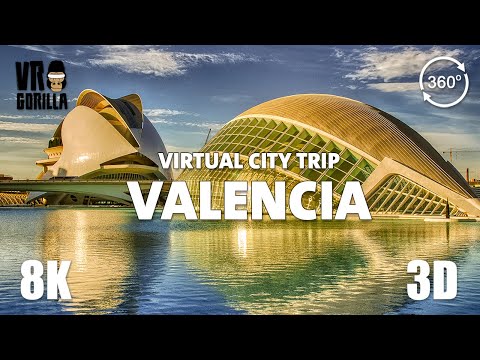 Valencia, Spain Guided Tour in 360 VR (short)- Virtual City Trip - 8K Stereoscopic 360 Video
