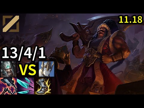 Tryndamere Mid vs Galio - KR Master | Patch 11.18
