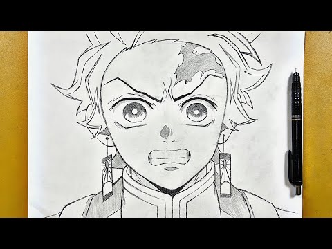 How to draw Tanjiro kamado step-by-step || demon slayer