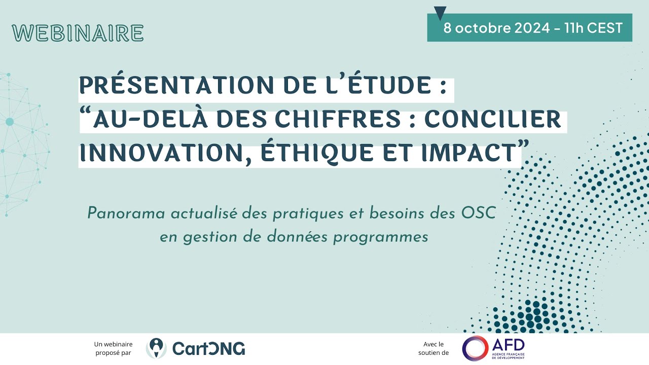Présentation de l'étude "Au-delà des Chiffres : Concilier Innovation, Éthique et Impact"