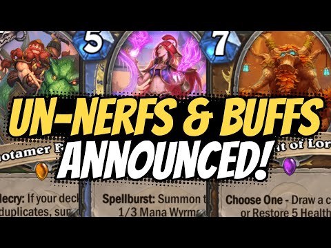 BUFFS & UN-NERFS ANNOUNCED!! These might be OP again...
