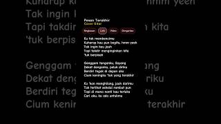 Download lagu LIRIK LAGU PESAN TERAKHIR - LYODRA (Ku tak membencimu ku harap kau pun begitu) Cover Gitar #lyrics mp3