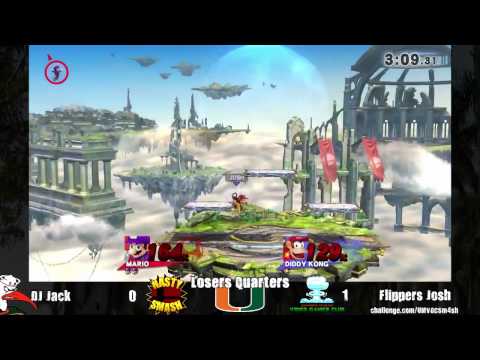 UM Sm4sh Tourney - DJ Jack (Mario) vs Flippers Josh (Diddy) ~Losers Quarters