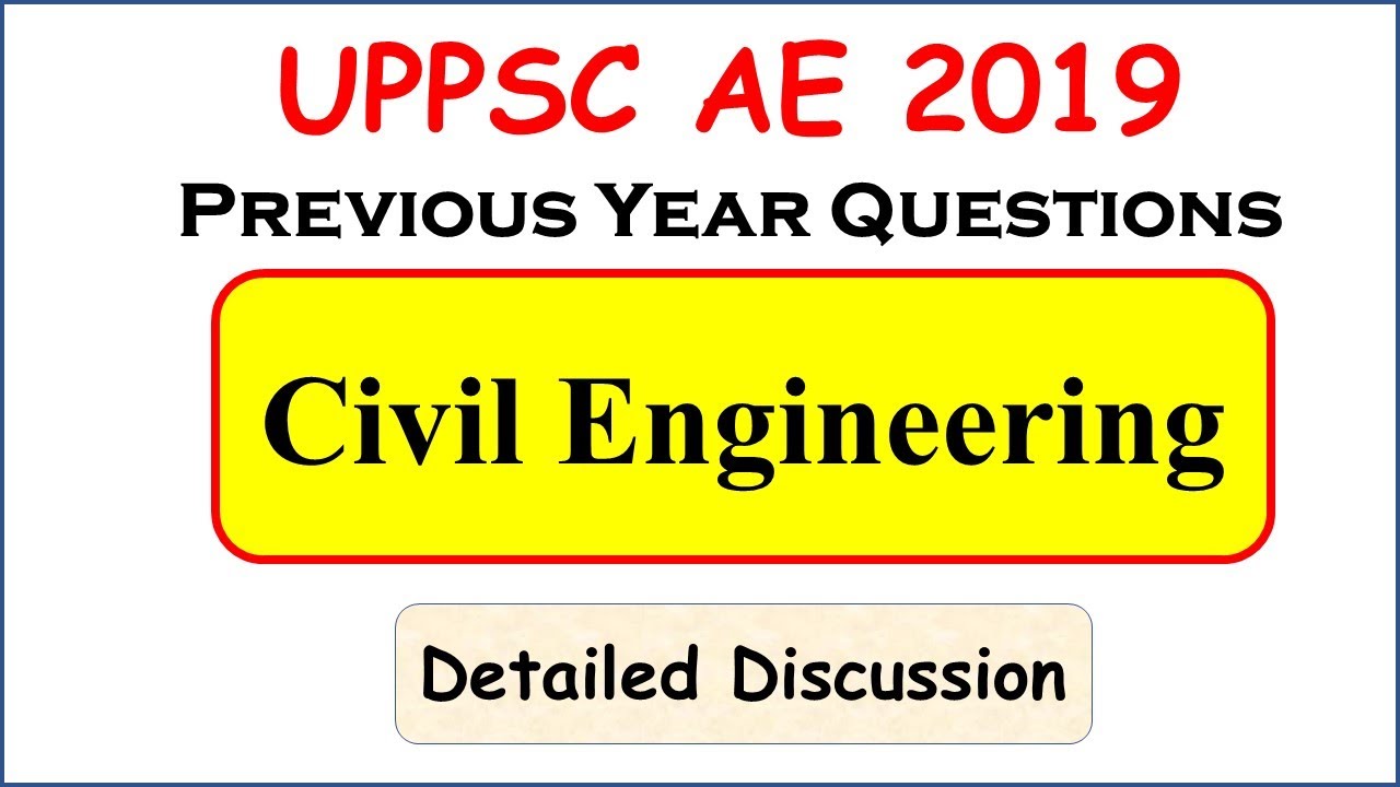 Watch video UPPSC AE Previous Year Questions with Solution | Civil Engineering | UPPSC Assistant Engineering Now UPPSC AE Previous Year Questions with Solution | Civil Engineering | UPPSC Assistant Engineering