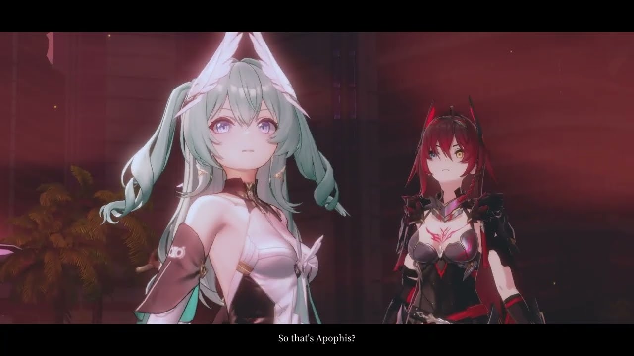 Story CG frame from Cycle of Tribulation on the official Aether Gazer channel. Version 4.7 adds a story chapter whose English chapter number has not been published.