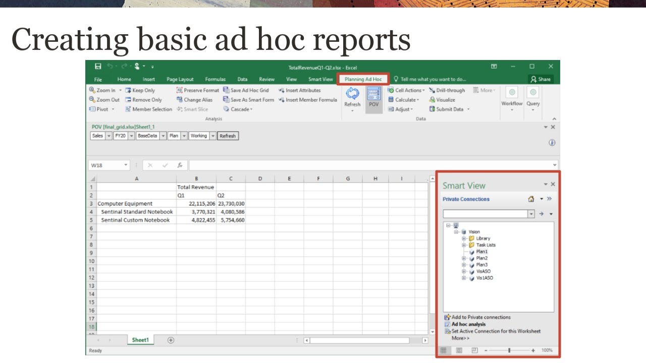 Creating Basic Ad Hoc Reports in Smart View