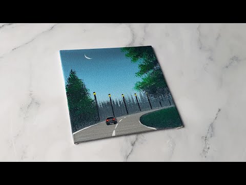 Easy painting idea for beginners / acrylic painting on mini canvas ✨️