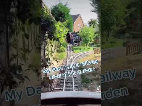 MY DAD BUILT A RAILWAY AROUND HIS GARDEN #train #trains #gardenrailway #mydadsrailway #viral