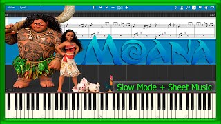 HOW FAR I'LL GO 🌊 Moana 🐽 DISNEY Synthesia [Slow + Sheet Music] (PIANO TUTORIAL) 🎹 #79