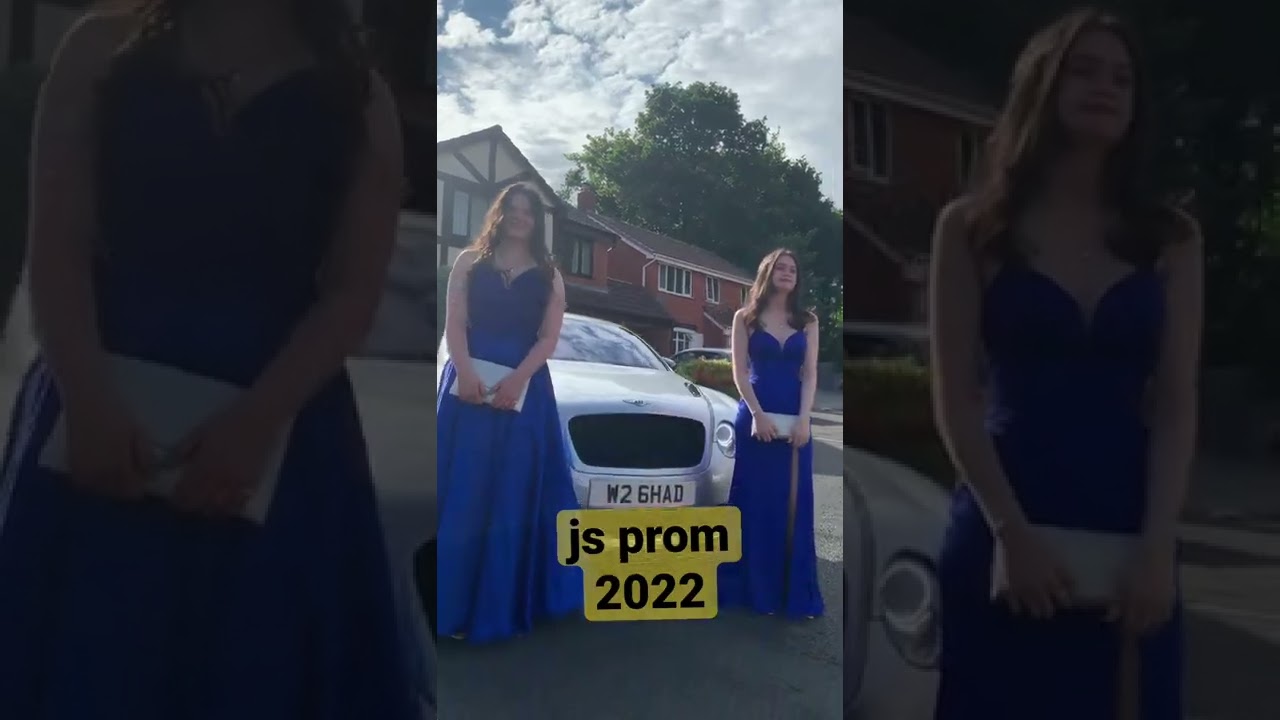 JS PROM on their royal blue prom dress🥰 how do you like that #promdress #chatterboxmumsy