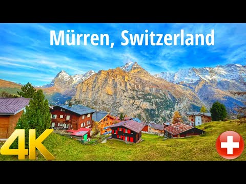 Rundgang in Mürren, Lauterbrunnen, Schweiz 4K 60fps - Unglaublich schönes Dorf