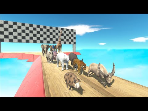 SKY RAMPA ANIMAL SPEED RACE Challenge | Animal Revolt Battle Simulator ARBS